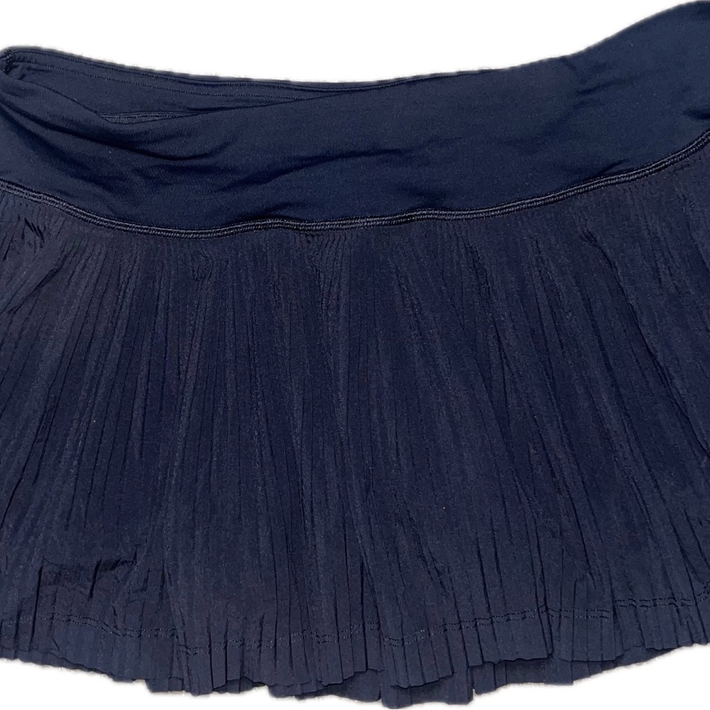Lululemon Black Pleated Skirt Skort Built-In‎ Shorts Zip Pocket Athleisure